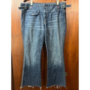 7 For All Mankind Mid Rise Bootcut Trouser Style Jeans Frayed Hem  Vtg Y2K 32